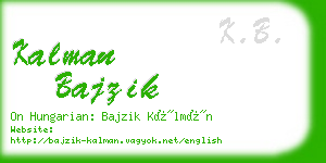 kalman bajzik business card